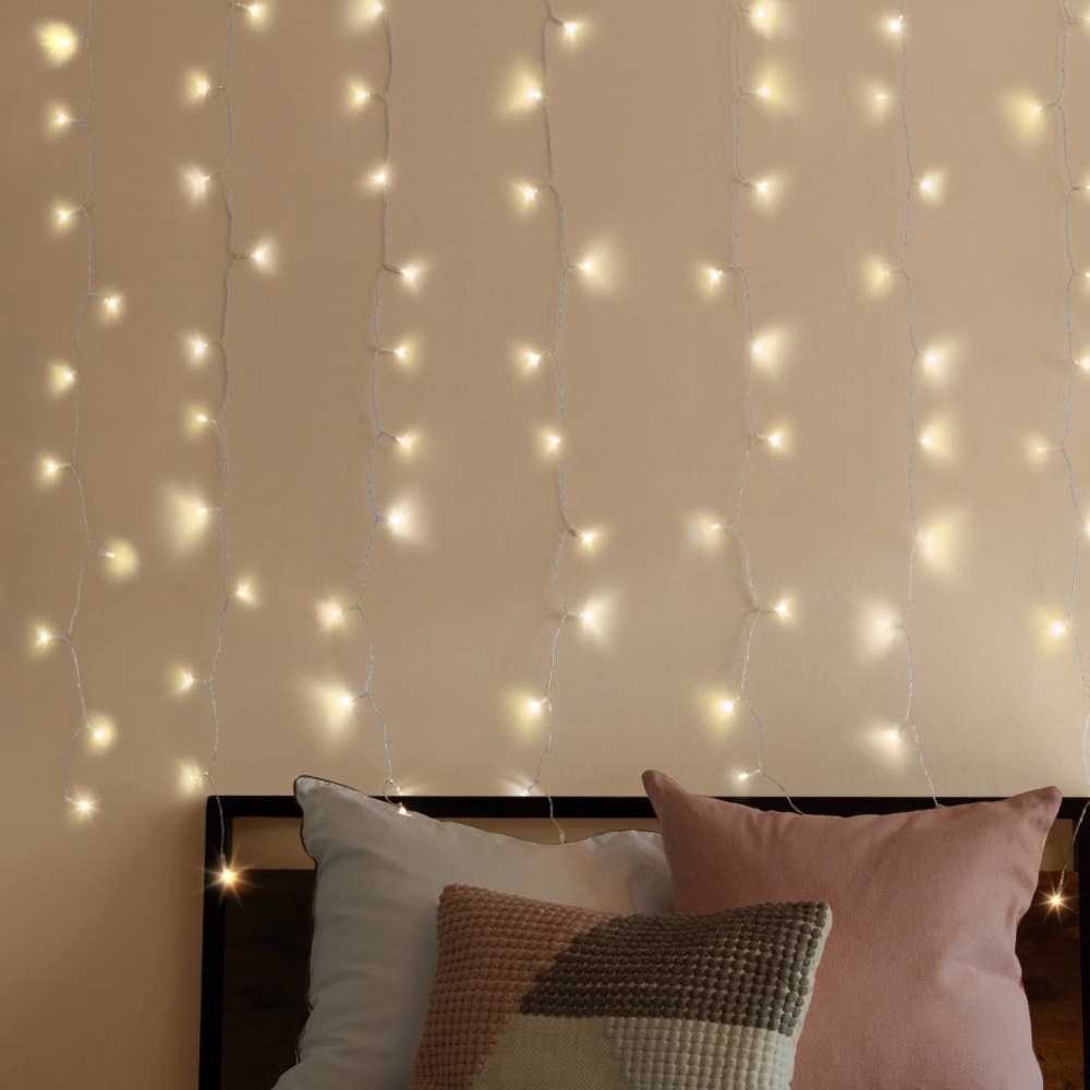 New LED Curtain String Light Mystical Good Vibes White Ombre - West & Arrow